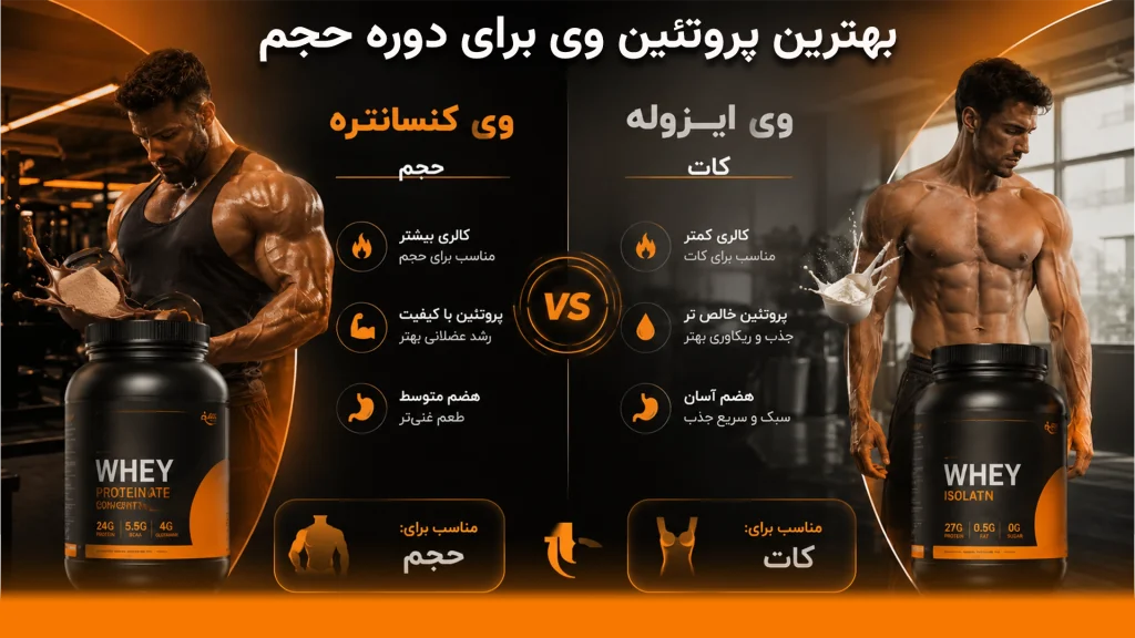 بهترین پروتئین وی برای دوره حجم